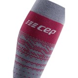 CEP SKI THERMO MERINO TALL COMPRESSION SOCKS (W) Компрессионные гольфы с шерстью мериноса для катания на лыжах женские Серый/Красный - фото 271497