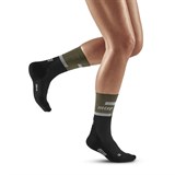 CEP THE RUN COMPRESSION MID CUT SOCKS 4.0 (W) Компрессионные носки женские Черный/Оливковый - фото 272348