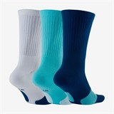 Nike EVERYDAY CREW Носки баскетбольные (3 пары) Белый/Голубой/Синий - фото 272828