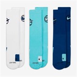 Nike EVERYDAY CREW Носки баскетбольные (3 пары) Белый/Голубой/Синий - фото 272830