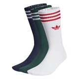 Adidas SOLID CREW SOCKS 3P Носки высокие Белый/Зеленый/Темно-синий - фото 273013