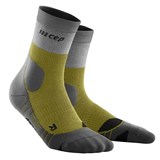 CEP HIKING LIGHT MERINO MID CUT COMPRESSION SOCKS Компрессионные тонкие высокие носки с шерстью мериноса Серый/Салатовый - фото 274234