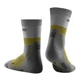 CEP HIKING LIGHT MERINO MID CUT COMPRESSION SOCKS Компрессионные тонкие высокие носки с шерстью мериноса Серый/Салатовый - фото 274236