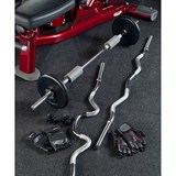 Starfit BB-101 EZ-Образный Гриф для штанги d=25 мм 120 см с металлическими замками Хром - фото 274443