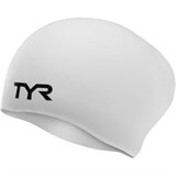 TYR LONG HAIR WRINKLE-FREE SILICONE CAP Шапочка для плавание Белый/Черный - фото 275006