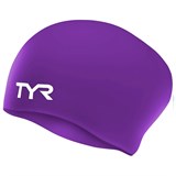 TYR LONG HAIR WRINKLE-FREE SILICONE CAP Шапочка для плавание Фиолетовый/Белый - фото 275496