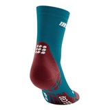 CEP ULTRALIGHT COMPRESSION SHORT SOCKS (W) Компрессионные ультратонкие носки для бега женские Синий/Красный - фото 276190