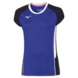 Mizuno PREMIUM HIGH KYU TEE (W) Футболка волейбольная женская Синий/Темно-синий/Белый - фото 276629