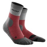 CEP HIKING LIGHT MERINO MID CUT COMPRESSION SOCKS Компрессионные тонкие высокие носки с шерстью мериноса Серый/Красный - фото 276882