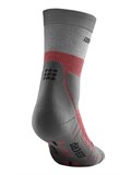 CEP HIKING LIGHT MERINO MID CUT COMPRESSION SOCKS Компрессионные тонкие высокие носки с шерстью мериноса Серый/Красный - фото 276883