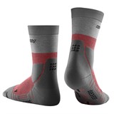 CEP HIKING LIGHT MERINO MID CUT COMPRESSION SOCKS Компрессионные тонкие высокие носки с шерстью мериноса Серый/Красный - фото 276885