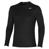 Mizuno DRYAEROFLOW LS HZ Спортивная кофта с длинным рукавом беговая Черный - фото 277158