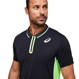 Asics MATCH M POLO SHIRT Поло теннисное Черный/Салатовый - фото 278478