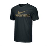 Nike MEN'S VOLLEYBALL TEE Футболка волейбольная Черный/Золотистый - фото 278499