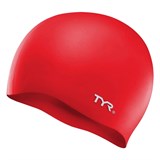 TYR WRINKLE FREE SILICONE CAP Шапочка для плавание Красный/Белый - фото 278833