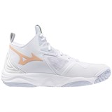 Mizuno WAVE MOMENTUM 3 MID (W) Кроссовки волейбольные женские Белый/Темно-синий - фото 278911