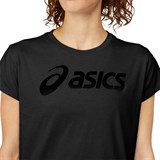 Asics ASICS BIG LOGO TEE II (W) Футболка беговая женская Темно-серый/Черный - фото 278949