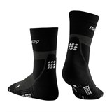 CEP HIKING MERINO MID CUT COMPRESSION SOCKS Компрессионные носки для активного отдыха на природе Черный/Серый - фото 280587