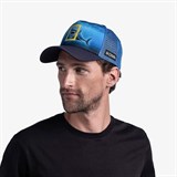 Buff TRUCKER CAP SEONS NAVY Бейсболка беговая Синий/Желтый - фото 280632