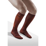 CEP SKI TOURING TALL COMPRESSION SOCKS Компрессионные гольфы с шерстью мериноса для катания на лыжах Темно-оранжевый - фото 280996