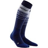 CEP SKI THERMO MERINO TALL COMPRESSION SOCKS (W) Компрессионные гольфы с шерстью мериноса для катания на лыжах женские Темно-синий/Серый - фото 281330