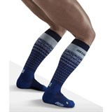 CEP SKI THERMO MERINO TALL COMPRESSION SOCKS (W) Компрессионные гольфы с шерстью мериноса для катания на лыжах женские Темно-синий/Серый - фото 281334