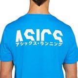 Asics KATAKANA SS TOP Футболка беговая Голубой/Белый - фото 281815 Asics KATAKANA SS TOP Футболка беговая Голубой/Белый - фото 281815