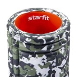 Starfit PRO FA-508 Ролик массажный низкая жесткость 33x14 cм Зеленый камуфляж/Оранжевый - фото 282081