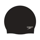 Speedo PLAIN MOLDED SILICONE CAP Шапочка для плавания Черный/Серебристый - фото 282457