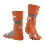 CEP HIKING MERINO MID CUT COMPRESSION SOCKS Компрессионные носки для активного отдыха на природе Оранжевый/Серый - фото 283540
