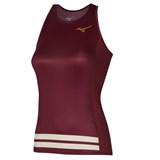 Mizuno PRINTED TANK (W) Майка теннисная женская Бордовый/Серый - фото 284558