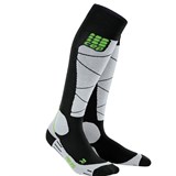 CEP SKI MERINO COMPRESSION SOCKS (W) Компрессионные гольфы с шерстью мериноса для горнолыжного спорта женские Черный/Белый - фото 285275