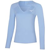 Mizuno L\S TEE (W) Лонгслив теннисный женский Голубой - фото 285334