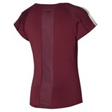 Mizuno PRINTED TEE (W) Футболка теннисная женская Бордовый/Белый - фото 285454