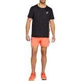 Asics FUTURE TOKYO VENTILATE SS TOP Футболка беговая Черный/Оранжевый - фото 286080