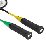 Wish STEELTEC 216K Набор для бадминтона детский (2 ракетки + 2 волана + чехол) Зеленый/Желтый - фото 286256