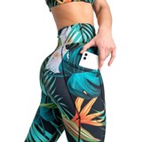 Slavi LEGGINGS POCKET HIGH WAIST JUNGLE Тайтсы женские Темно-синий/Голубой - фото 287544
