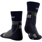 CEP HIKING MERINO MID CUT COMPRESSION SOCKS (W) Компрессионные носки для активного отдыха на природе женские Темно-синий/Серый - фото 287764
