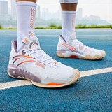 Anta SHOCK WAVE 5 "SALTATION" Кроссовки баскетбольные Белый/Оранжевый/Фиолетовый - фото 287859