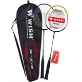 Wish STEELTEC 216 Набор для бадминтона (2 ракетки + 2 волана + чехол) Фиолетовый/Желтый - фото 288355