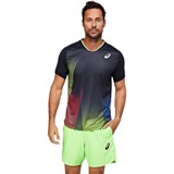 Asics MATCH GRAPHIC SS TOP Футболка теннисная Черный/Салатовый - фото 289129