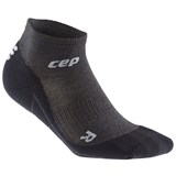 CEP MERINO LOW-CUT SOCKS Компрессионные короткие носки с шерстью мериноса для занятий спортом Черный/Серый - фото 289513