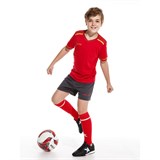 Kelme FOOTBALL SUIT KID Форма футбольная детская Красный/Золотой/Серый - фото 289865