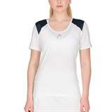 Head CLUB 22 T-SHIRT (W) Футболка теннисная женская Белый/Черный - фото 291441