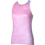 Mizuno CHARGE PRINTED TANK (W) Майка теннисная женская Розовый/Голубой - фото 291844