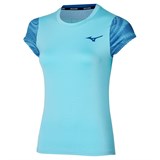 Mizuno CHARGE PRINTED TEE (W) Футболка теннисная женская Голубой/Синий - фото 291860