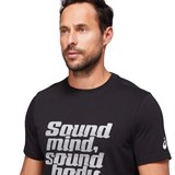 Asics SMSB GRAPHIC TEE IV Футболка беговая Черный/Белый - фото 294944