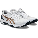 Asics GEL-ROCKET 11 (W) Кроссовки волейбольные женские Белый/Черный/Золотой - фото 295265