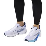 Mizuno WAVE RIDER 28 Кроссовки беговые Белый/Темно-синий - фото 296821