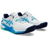 Asics GEL-RESOLUTION 9 CLAY Кроссовки теннисные Белый/Голубой - фото 297513